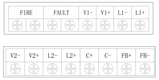 JF999-QMH1氣體滅火控制器接線端子說明圖